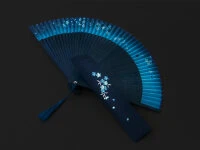 Handfächer Ai Kagetsu, Indigo-Blau 9 Handfächer Ai Kagetsu, Indigo-Blau – Bild 7