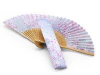 Handfächer Sakura Fubuki, Kirschblüte Blau 5 Handfächer Sakura Fubuki, Kirschblüte Blau – Bild 3