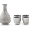 Sake Set Silber, 1 Karaffe, 4 Becher -Küchenutensilien Laden sake set silber 1 karaffe 4 becher