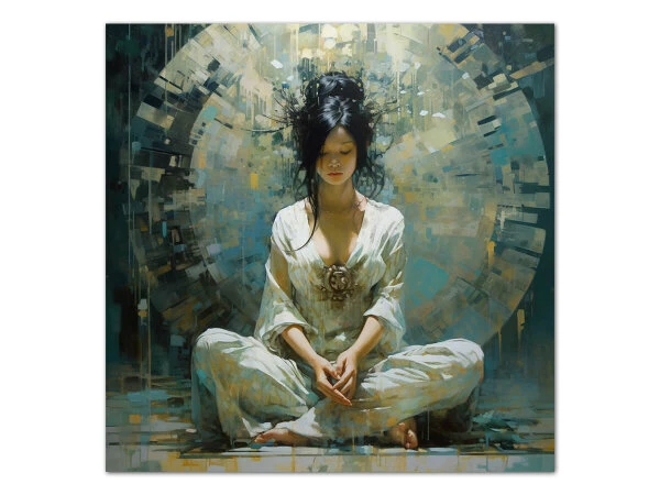 Wandbild Zazen #2, Japanische Meditation, Farbig, 1:1 5 Wandbild Zazen #2, Japanische Meditation, Farbig, 1:1 – Bild 3